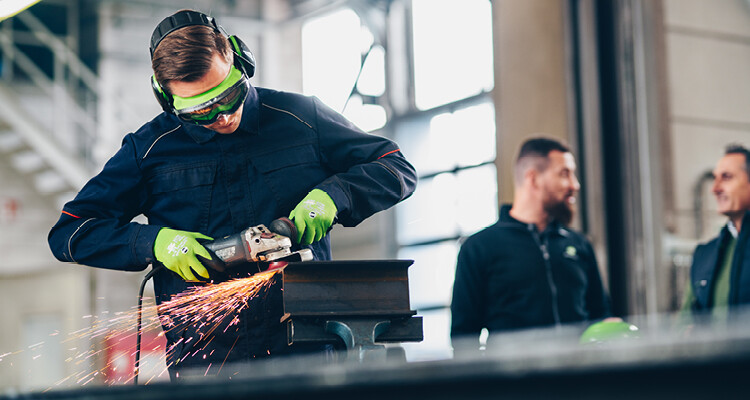 Mitarbeiter während der Arbeit