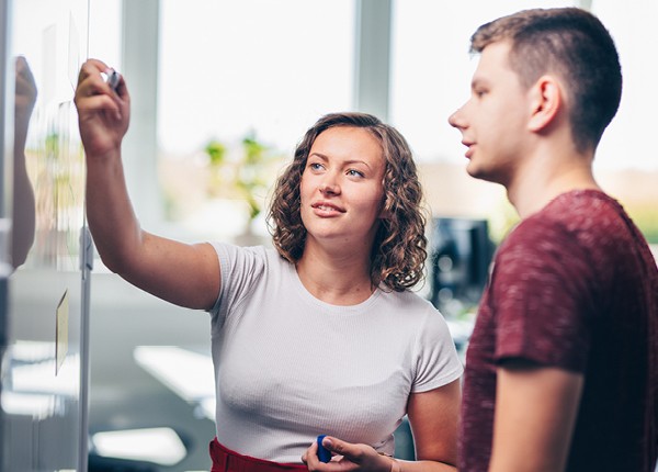 Trainee brainstorming