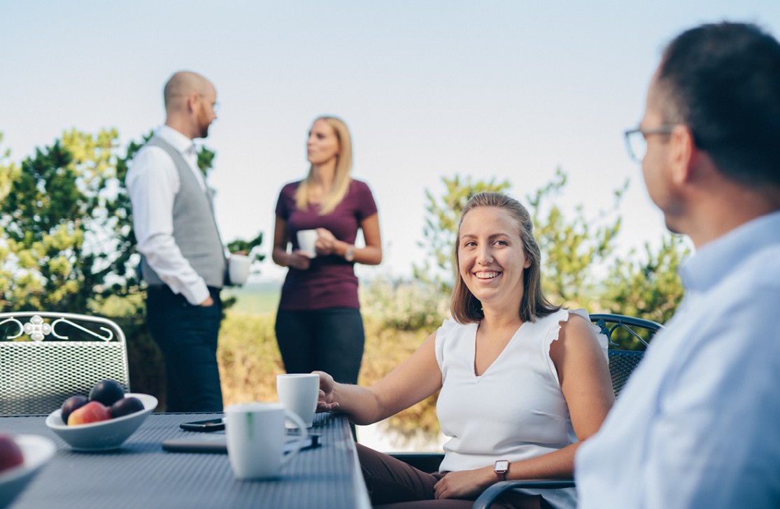 Employee break conversation