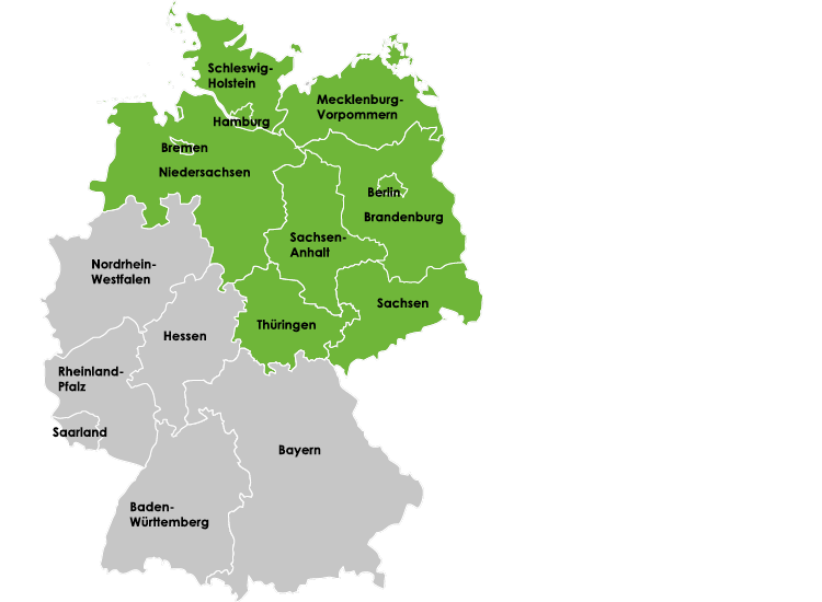 Germany Map North East Area