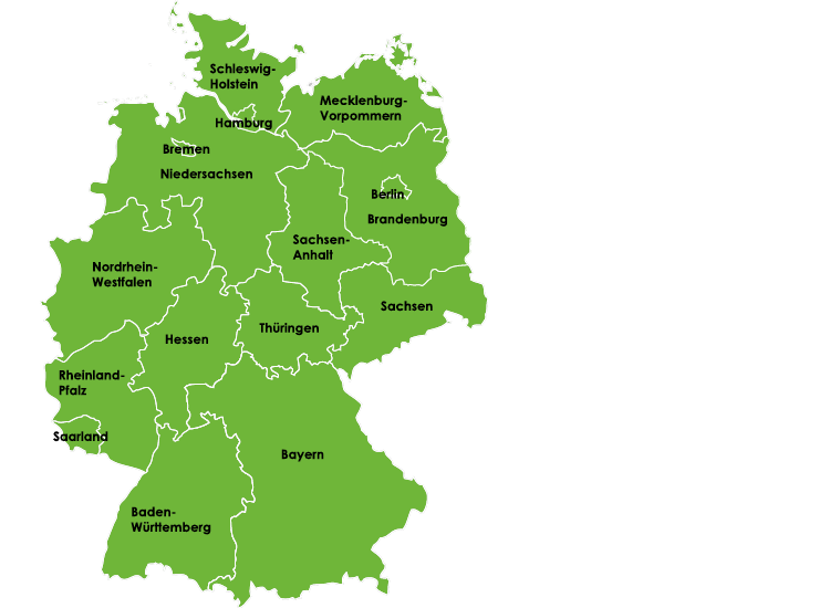 Germany map all federal states